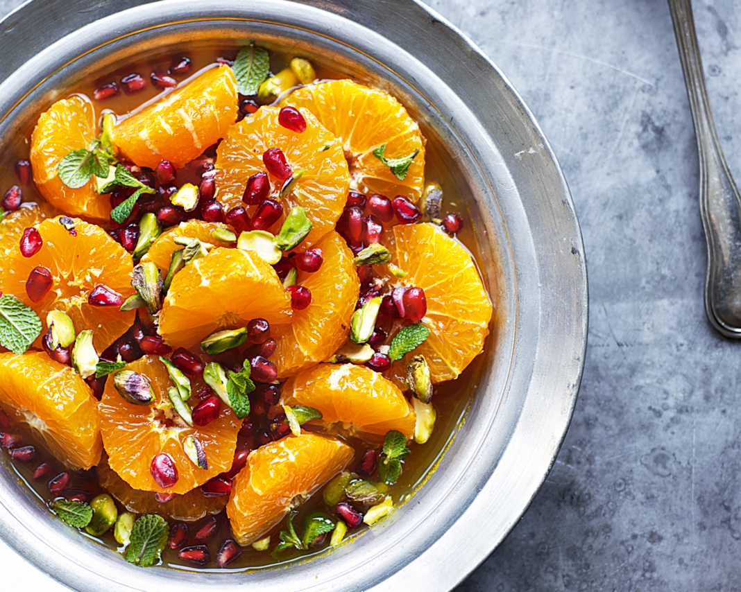 Mandarinensalat mit Orangen-Karamellsauce